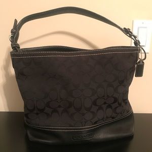 Coach black monogram bucket purse